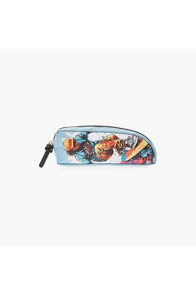 Juniors Graphic Print Pencil Pouch with Zip Closure