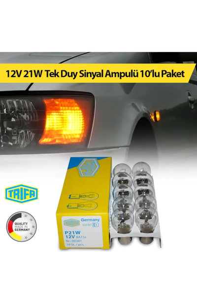 FRT Ottoman 12V 21W Tek Duy Sinyal Ampulü Trifa 10'lu Paket 00381