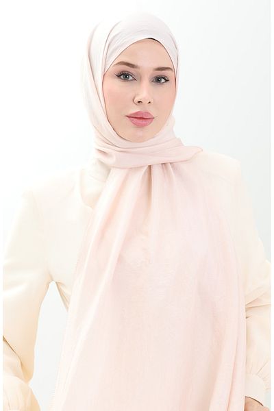 sefamerve Madame Mary Γαλλικό Voile Shawl 19099-25 Σκούρο Μπεζ