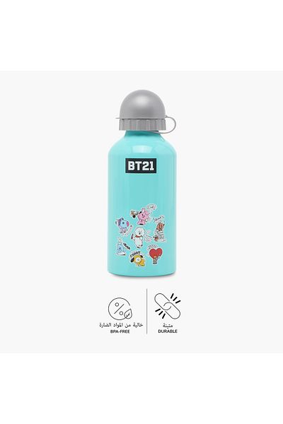 BT21 زجاجة مياه بطباعة شعار - 996 مل