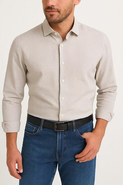 Çantacım Men's Belt Black 2-Piece Jeans and Fabric Trouser Belt