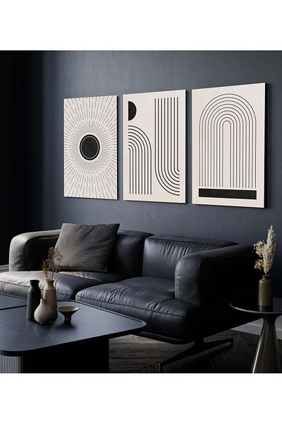 Hagen Pictură de perete Picturi de bucătărie cu aspect de cadru de calitate premium Pictură din 3 piese Pictură modernă Pictură boemă