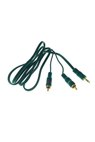 OEM Cablu audio stereo de la mufă de 3,5 mm la 2xRCA, lungime 1,5 m, verde