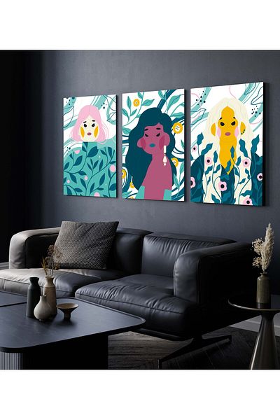 Hagen Pictură de perete Pictură de bucătărie Pictură din 3 piese Pictură modernă Pictură boemă cu aspect de cadru Calitate premium