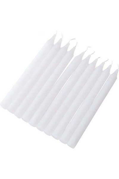Generic 10-Piece Unscented Straight Taper Candle White