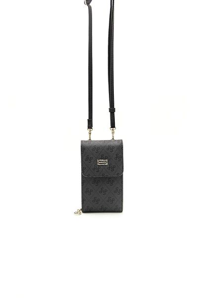 Silver Polo WALLET/LOGO PRINTEDSilver Polo ANTHRACITE Crossbody Phone Wallet