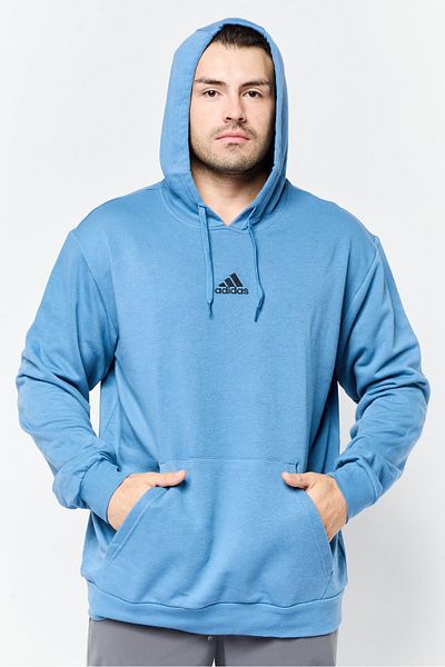 adidas Men Sportswear Fit Long Sleeve Outdoor Hoodie, Blue