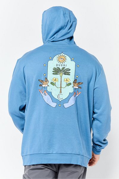 adidas Men Sportswear Fit Long Sleeve Outdoor Hoodie, Blue