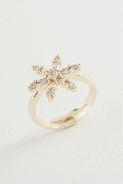 Enseb Lotus Zircon Stone Ring