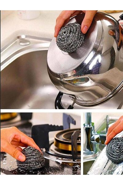 HB LİFE 12 Pack Economical Stainless Steel Dishwashing Wire |   Scrubbing Wire |   Sponge Rubbing Wire |   Challenging Dirt Cleaner