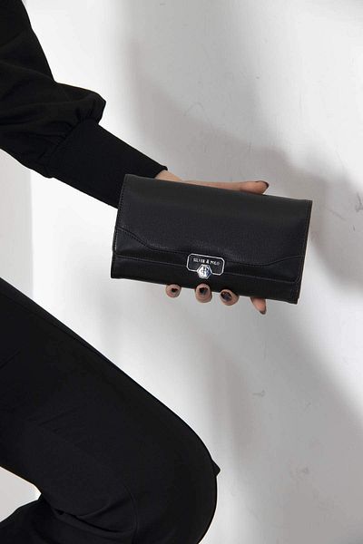 Silver Polo WALLET/SKIN LEATHERSilver Polo BLACK Wallet & Card Holder