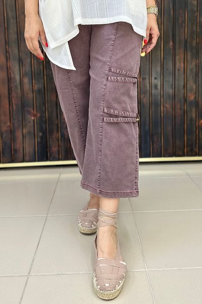 GÖKSEL Button Detail Thin Jeans Pants Large Size