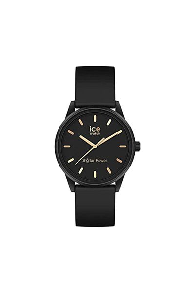 Ice Watch ICE-WATCH Ice Watch 020302 3 Hand Solar Power Quartz Watch, Small, Black Gold