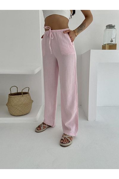 MODAMOR High Waist Tie-Waist Baggy Pants