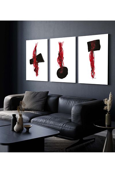 Hagen Tablou de perete cu aspect de cadru Tablou de bucătărie Tablou din 3 piese Tablou modern Tablou boem Calitate premium