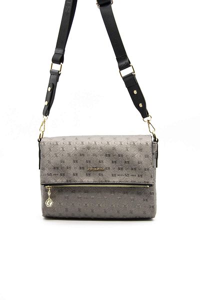 Silver Polo WOMEN'S BAG/LOGO PRINTEDSilver Polo PLATIN BLACK Shoulder Bag