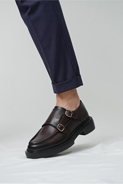 TETRİ Gody Model Genuine Leather Handmade Men's Brown Antique Leather Casual Shoes