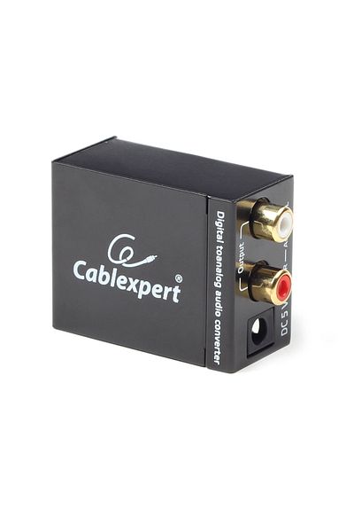 Gembird Digital to analog audio converter, Cablexpert 08257, with 5V DC power supply included, black