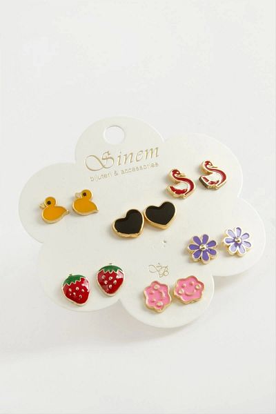 Enseb 12 Mixed Enamel Earrings