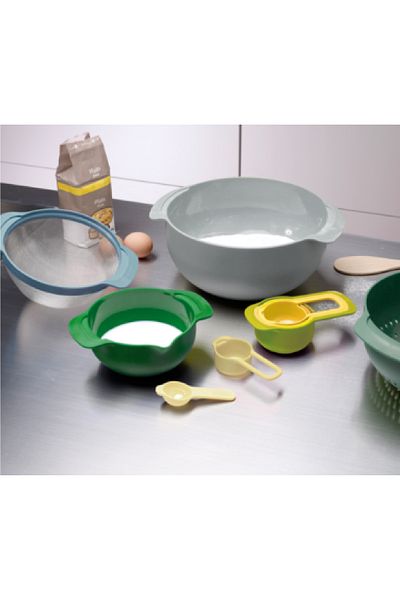 Joseph Joseph 9-Piece Dishwasher Safe Plus Nesting Polypropylene Bowl Set Multicolor