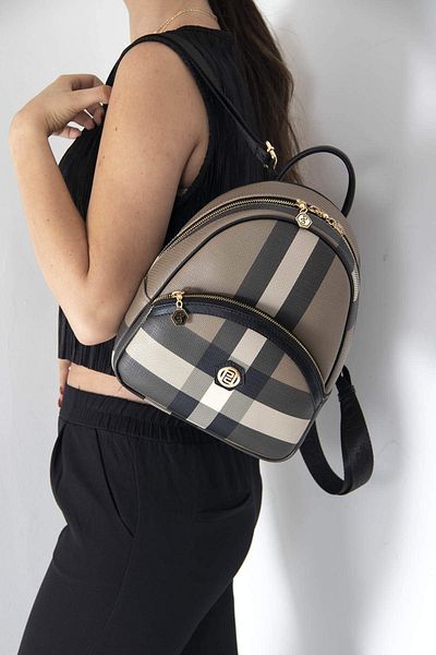 Silver Polo BACKPACK/PLAIDSilver Polo BROWN Backpack