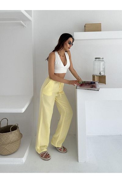 MODAMOR High Waist Tie-Waist Baggy Pants