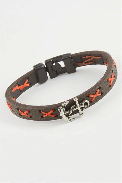PAMİRAVM Anchor Quality Faux Leather Bracelet