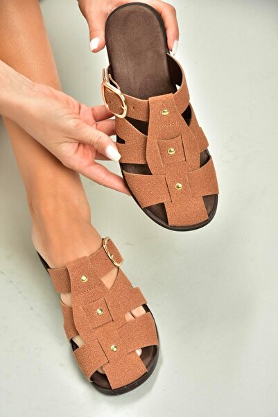 Fox Shoes U458334202 Tan Suede Closed Front Women's Slippers