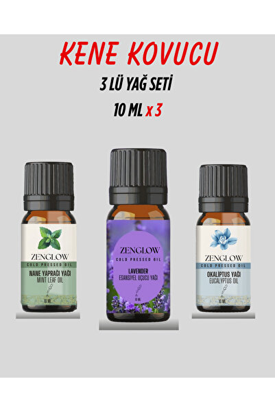 ZenGlow %100 Doğal Kene Kovucu 3’lü Esansiyel Yağ Seti – Lavanta, Nane, Okali...