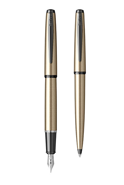 Scrikss WizDesign 78MS DOLMAKALEM - TÜKENMEZ KALEM İKİLİ SET SATEN GRİ