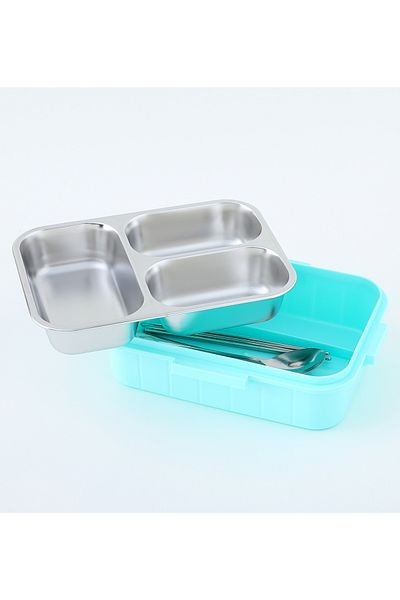 Fab N Funky Kids Lunch Box, Astronaut Themed, Compact, Lightweight, Spacious - Green