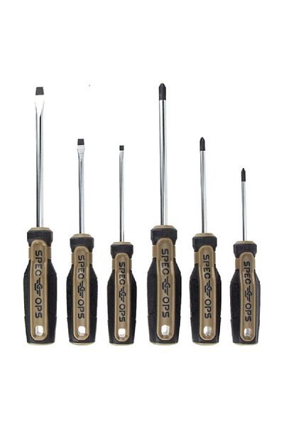 Spec Ops 6-Piece Heat-Treated Steel Magnetized Tip Screwdriver Set Multicolor