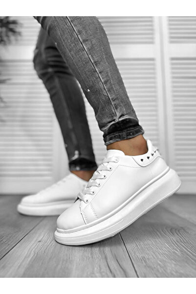 Casual Men's sneakers, made of eco-leather, with studs, mQ, 6626