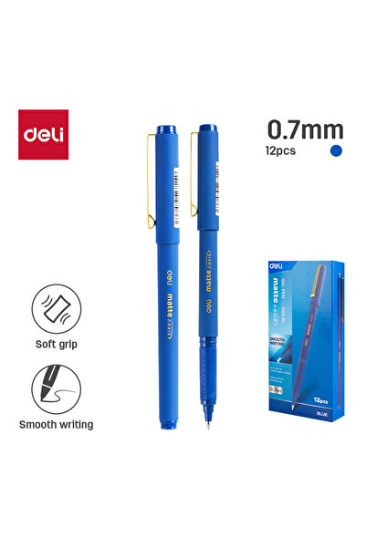 Deli قلم جل أزرق EG84-BL 0.7 مم، 12 قطعة/صندوق - مثالي لمهام الكتابة الاحترافية