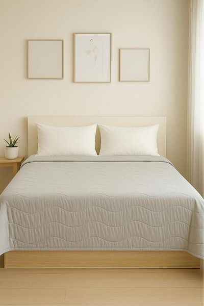 Miabella Home Double Summer Pique, Quilted Double Bedspread, Quilted Pique, Double Bedspread