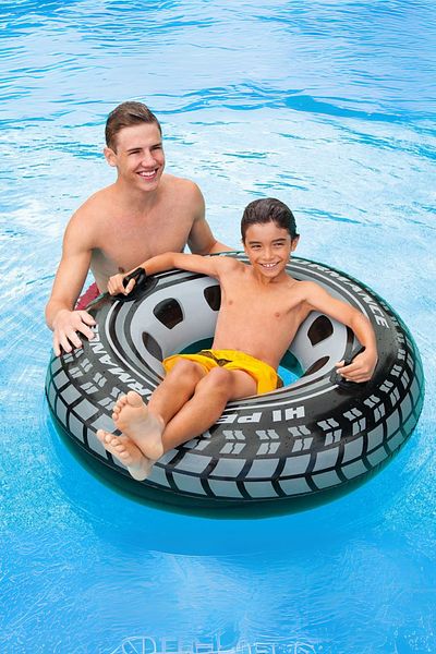 yumurcakstore Sea Ring Wheel-Shaped Inflatable Rubber Pattern Pool Ring Safe Funwatertoy 90cm