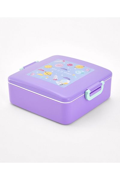 Babyhug Babyhug Lunch Box Set, Space Theme, Leak-Resistant, 1300 mL, 20.5 x 18.5 x 7.5 cm - Purple