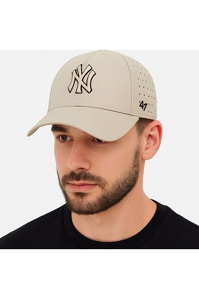 SFCOLLECTION Men's Ny Newyork Yankees Micro Fabric Perforated Air Permeable Premium Sports Cap-Adjustable