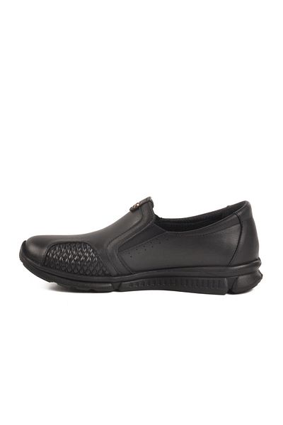 AYAKMOD 609 Z Orthopedic Anatomical Genuine Leather Women's Black Casual Shoes