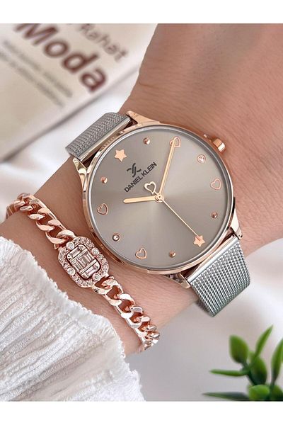 Daniel Klein Steel Cord 3 Atm Water Resistant Special Design Women Wrist Watch+Bracelet Vs.Blkt.0448
