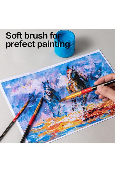 Deli EC405 Brush Set Round Nylon Hair – Ideal for Watercolor and Sketching