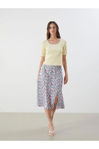 LC Waikiki LCWAIKIKI Fusta clasică în formă de A, cu talie elastică, florală (S5)