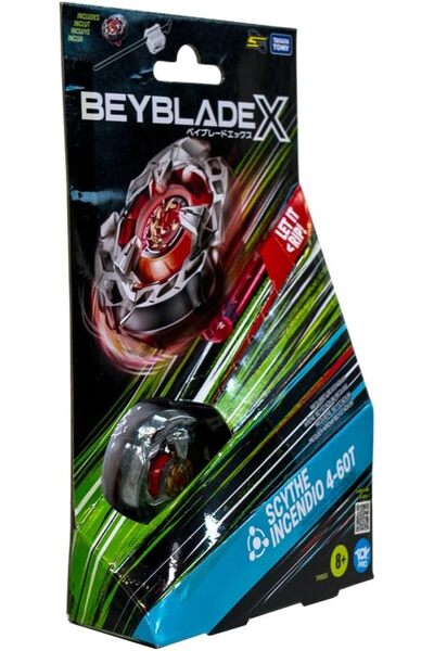 BEYBLADE X Scythe Incendio 4-60T Başlangıç Seti + Fırlatıcı - Takara Tomy Orijinal Oyuncağı