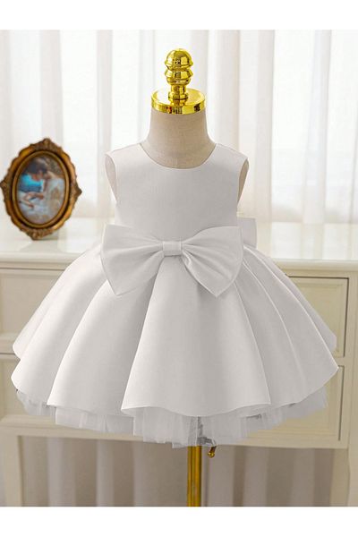 MadyaButik Baby Girl Seda Model White Birthday Dress