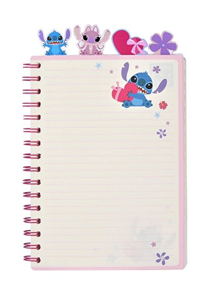 Miniso Disney Lisanslı Stitch&Angel A5 Ayraçlı Çizgili Telli Not Defteri