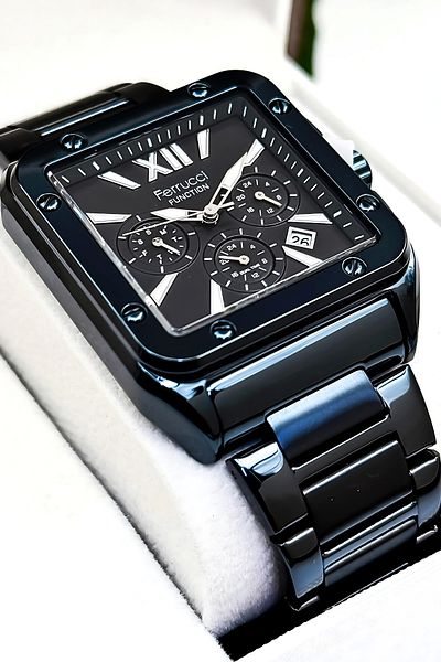 Ferrucci Function Men's Wristwatch, Steel Band 3Atm Water Resistant Navy Blue Sdfer168
