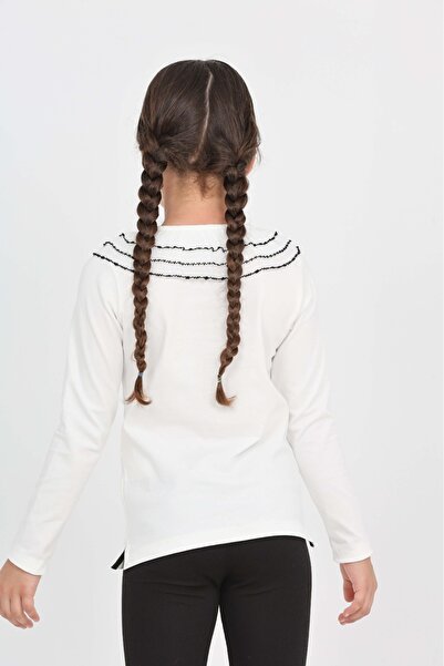 Toontoy Girl's School Collar Laced T-Shirt