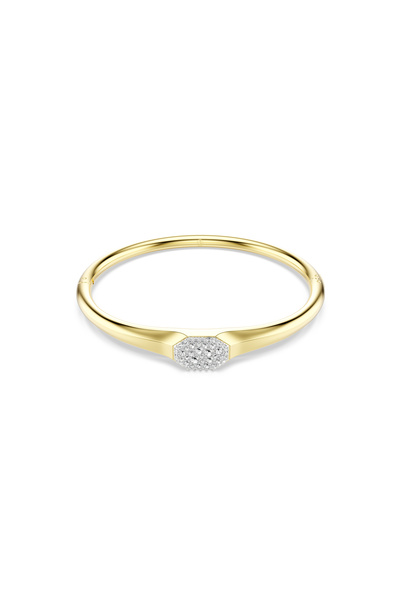 Swarovski Dextera Bileklik, Yuvarlak kesim, Beyaz, Altın rengi kaplama