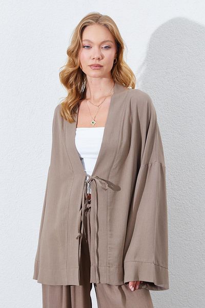 TENA Women's Earth Front Tie-Up Kimone Jacket