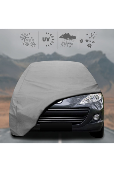 ULTRASHOP Peugeot 207 (2006 - 2012) Oto Branda Su Geçirmez Miflonlu Araba Brandası Klipsli Araba Çadırı